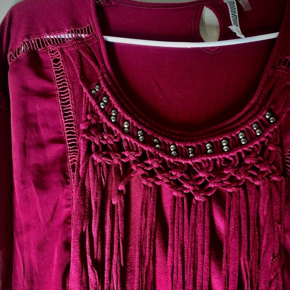 Mollorello woman’s Large Burgundy bohemian Blouse . - Picture 10 of 10